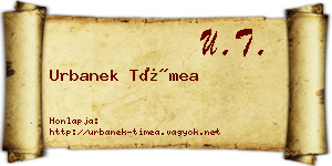 Urbanek Tímea névjegykártya