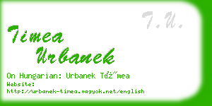 timea urbanek business card